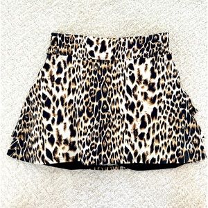 Dona Jo Leopard Print Skirt